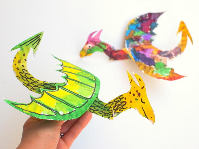 Painted Paper Plate Dragon Craft